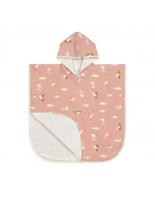Lassig Poncho dla dzieci z filtrem UV80 Splash & Fun Delfin, Rosa