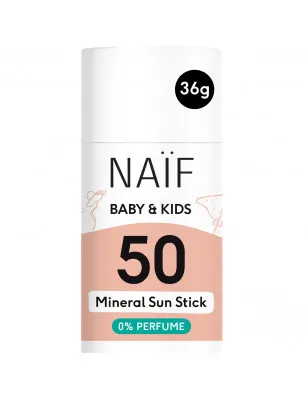 Naïf - Mineralny sztyft przeciwsłoneczny SPF 50 dla dzieci i niemowląt 0+, 36 g