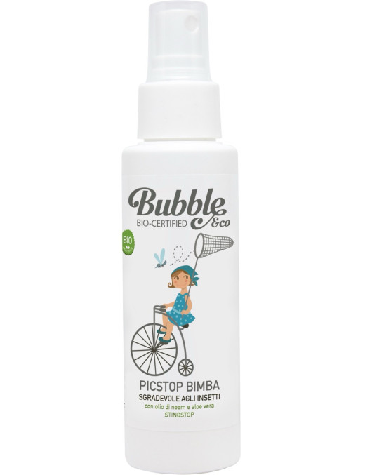 Bubble&CO, Organiczna Emulsja Odstraszająca Owady dla Dziewczynki, 100 ml, 0m+