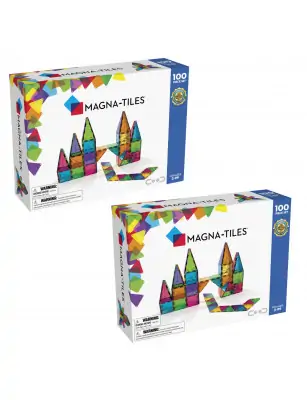 ZESTAW 2x Klocki magnetyczne 100 elementów Classic MAGNA-TILES®
