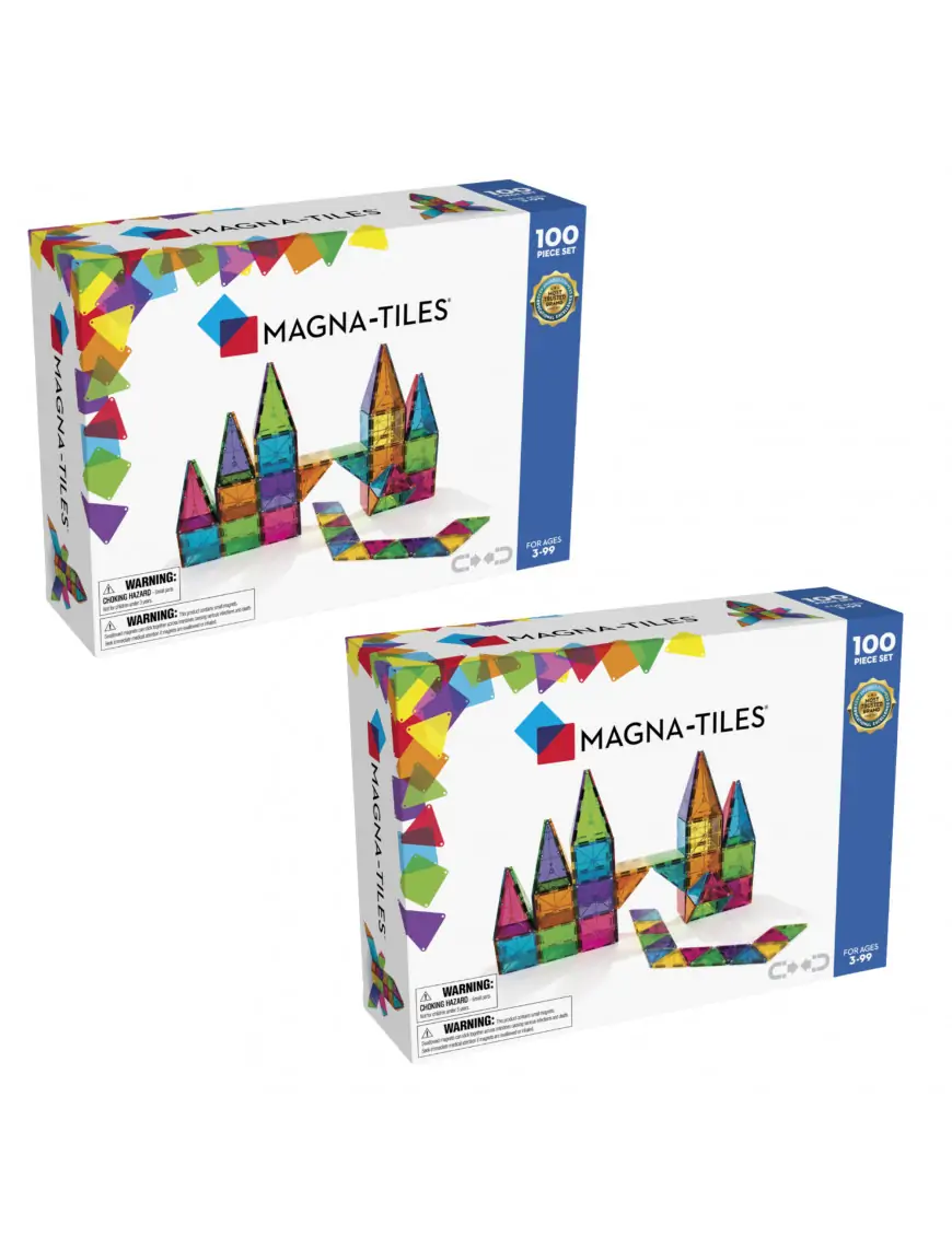 ZESTAW 2x Klocki magnetyczne 100 elementów Classic MAGNA-TILES®