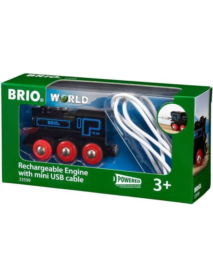 BRIO World Czarna Lokomotywa z Mini USB.