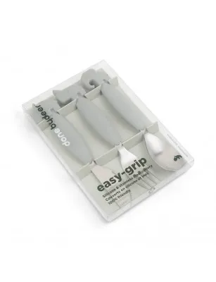 Done by Deer Sztućce dla Dziecka Grey Easy-Grip
