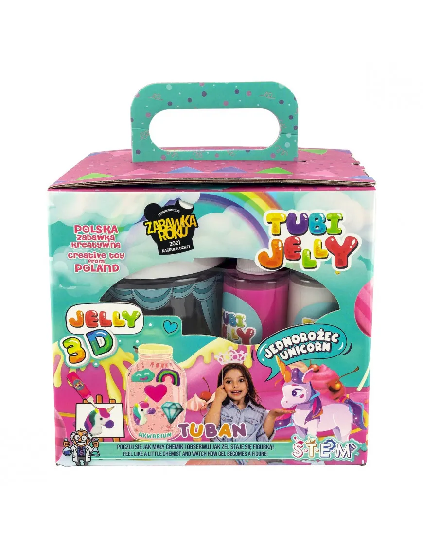 Zestaw Tubi Jelly TUBAN 6 kolorów + małe akwarium  Jednorożec