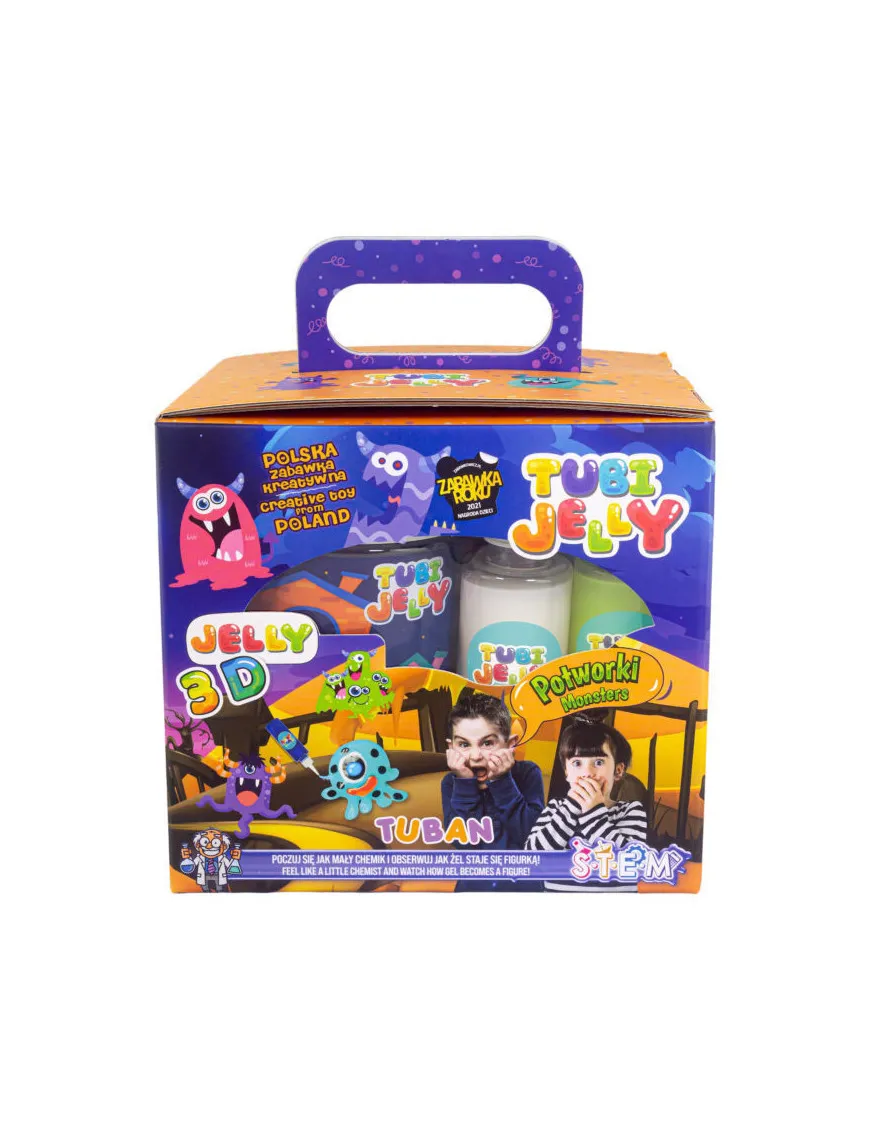 Zestaw Tubi Jelly TUBAN 6 kolorów + małe akwarium Potworki