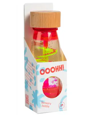 Petit Boum, Butelka sensoryczna, dwufazowa MOVE SPIRALA różowa