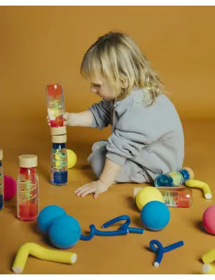 Petit Boum, Butelka sensoryczna, dwufazowa MOVE SPIRALA różowa