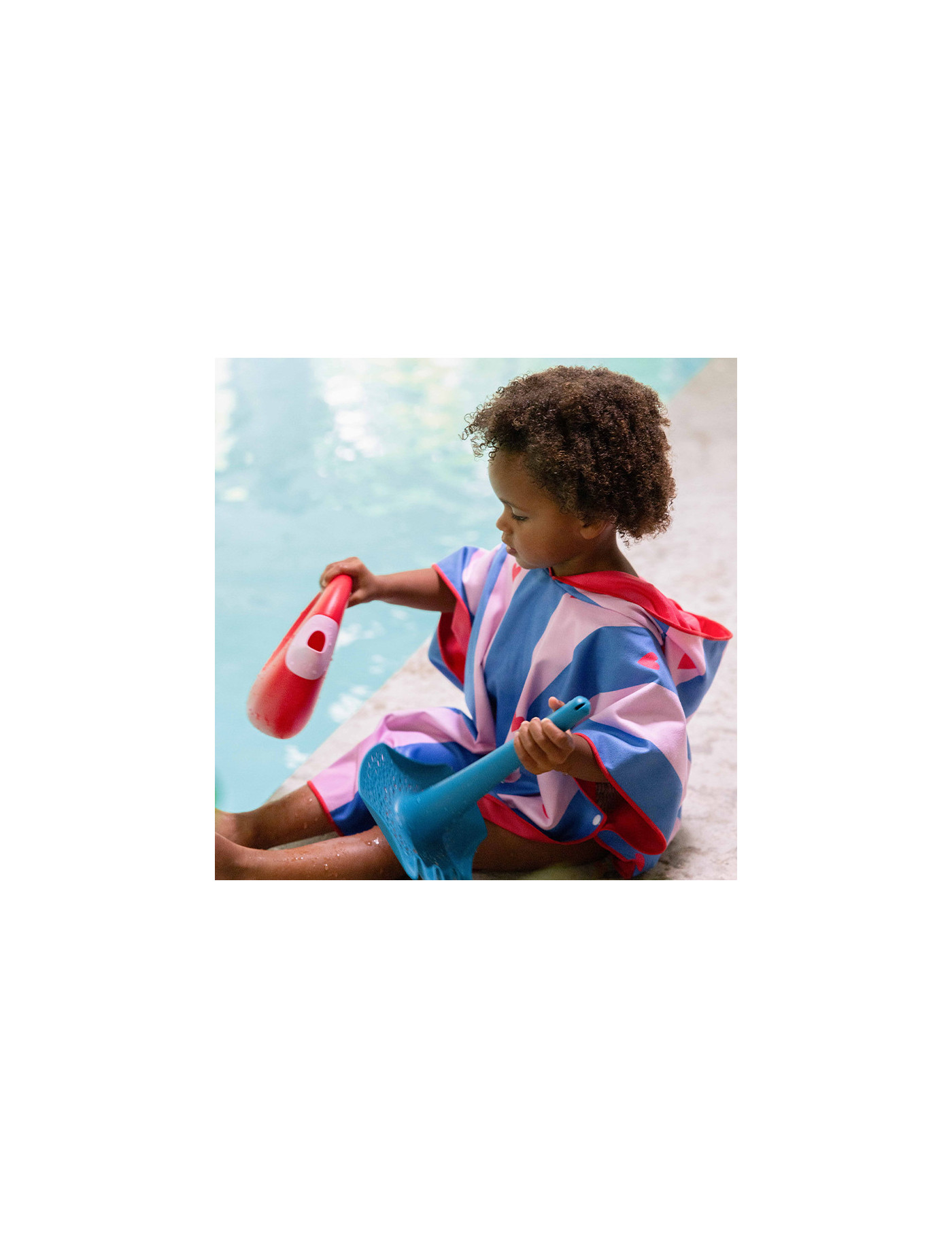 QUUT Dwustronne poncho kąpielowe dla dzieci Cherry Red