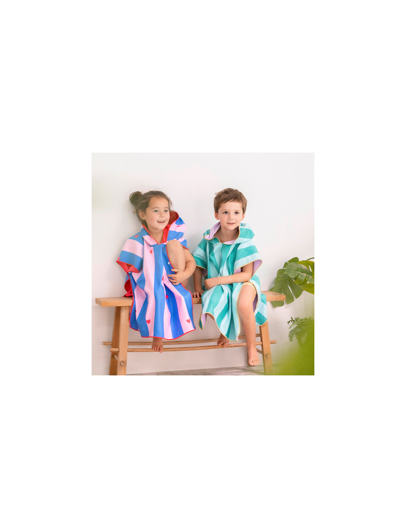 QUUT Dwustronne poncho kąpielowe dla dzieci Cherry Red