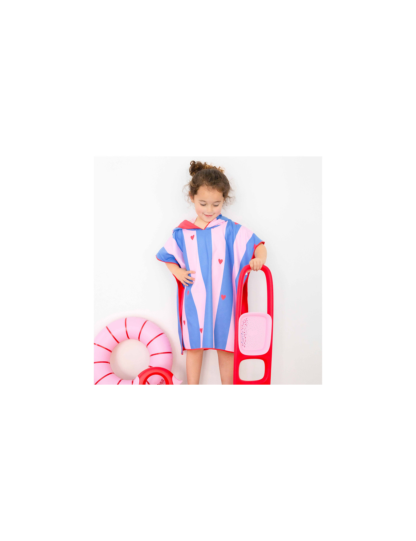 QUUT Dwustronne poncho kąpielowe dla dzieci Cherry Red