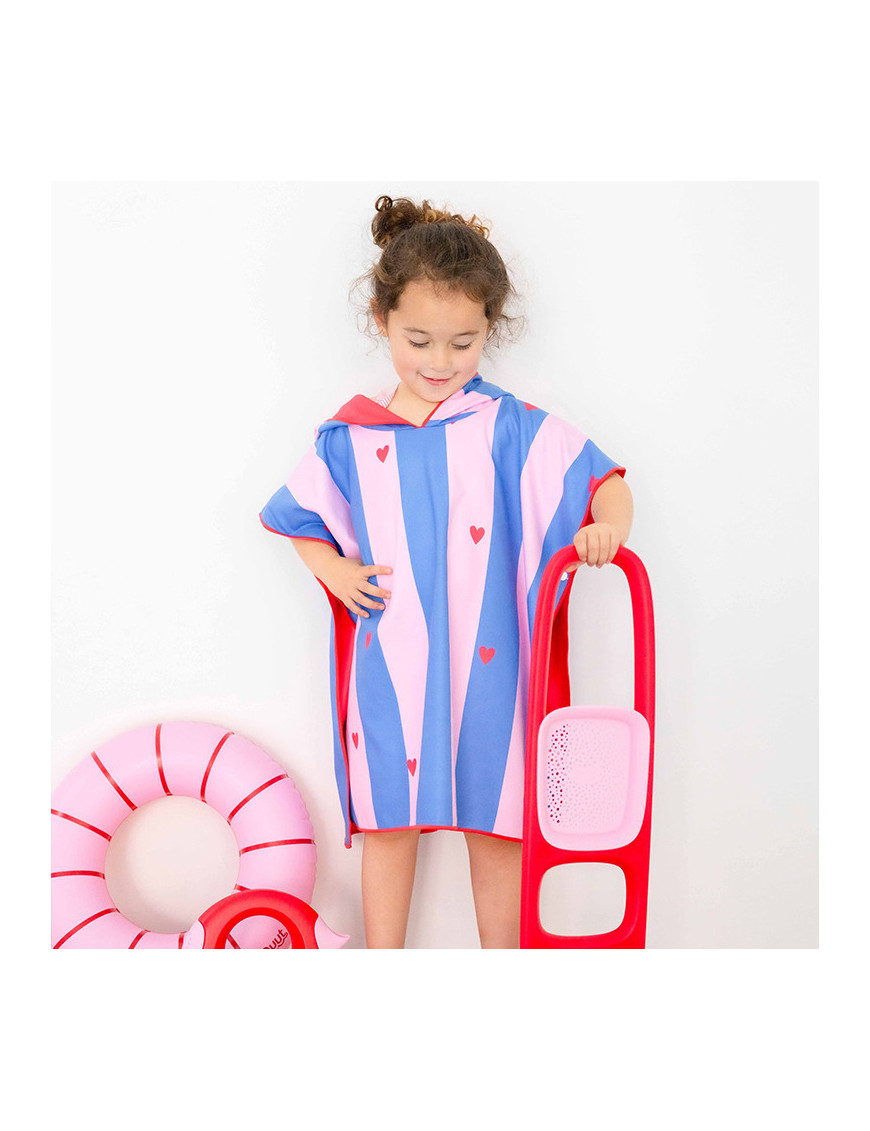 QUUT Dwustronne poncho kąpielowe dla dzieci Cherry Red