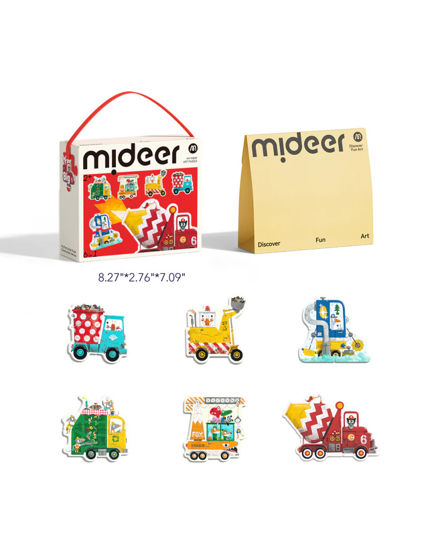 Moje pierwsze puzzle Pojazdy 6w1 mideer