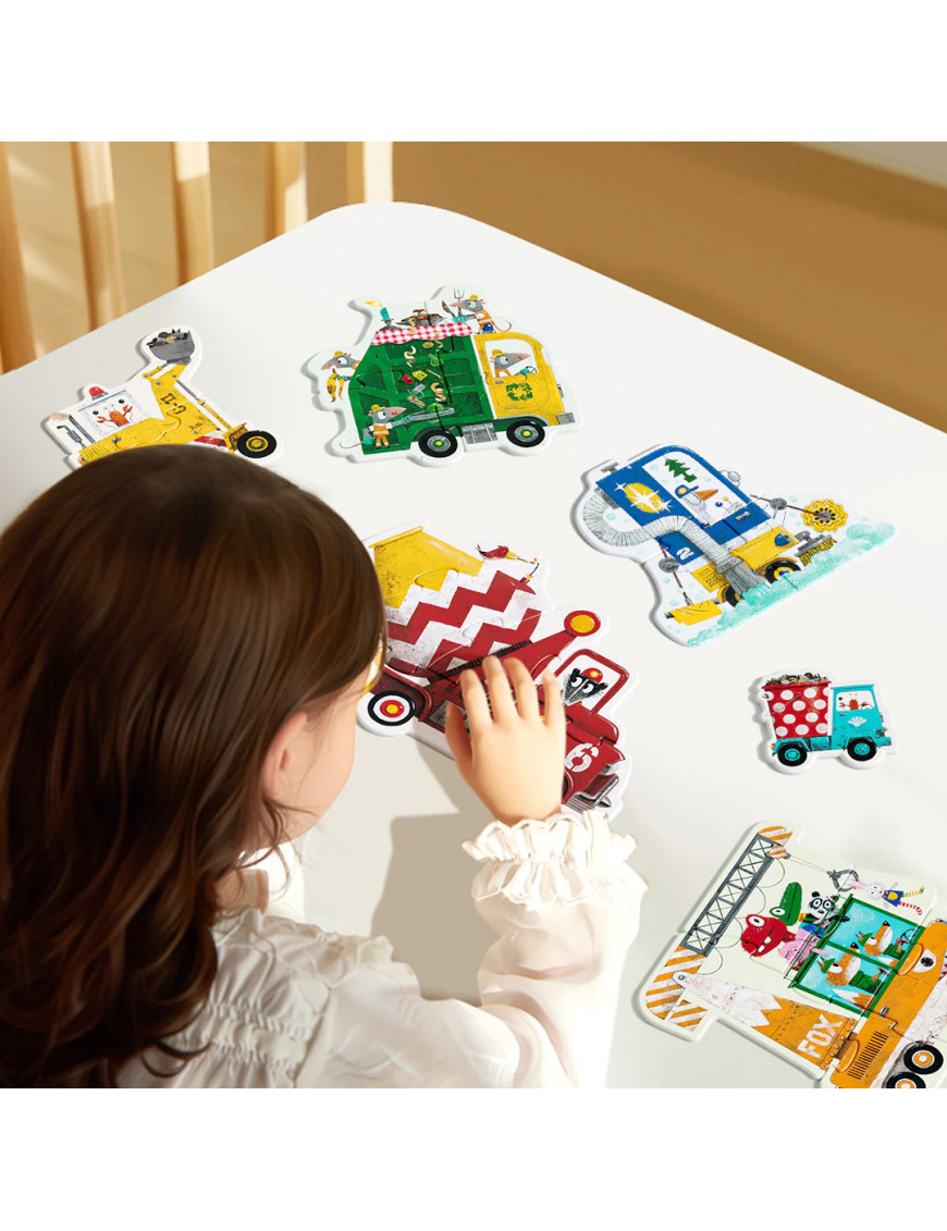 Moje pierwsze puzzle Pojazdy 6w1 mideer