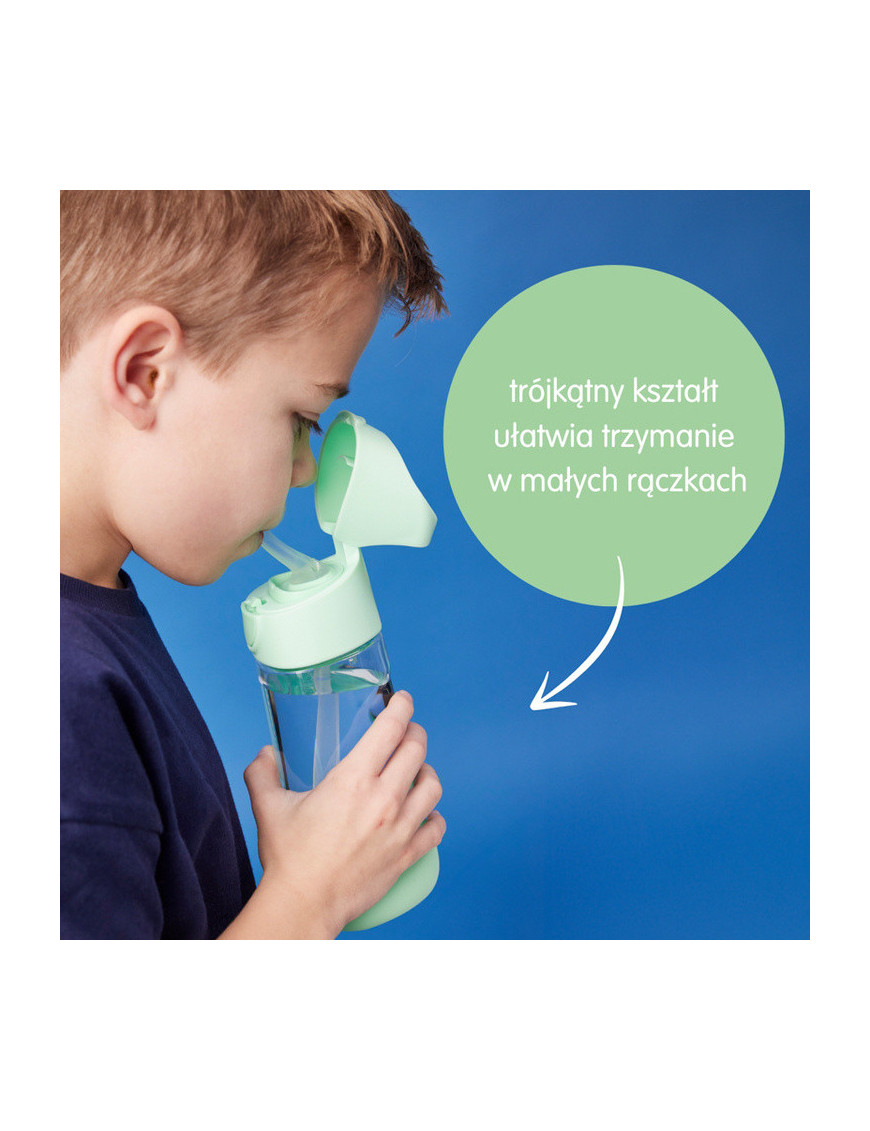 Butelka tritanowa ze słomką 450 ml, Spearmint, b.box