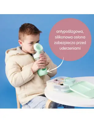 Butelka tritanowa ze słomką 450 ml, Spearmint, b.box