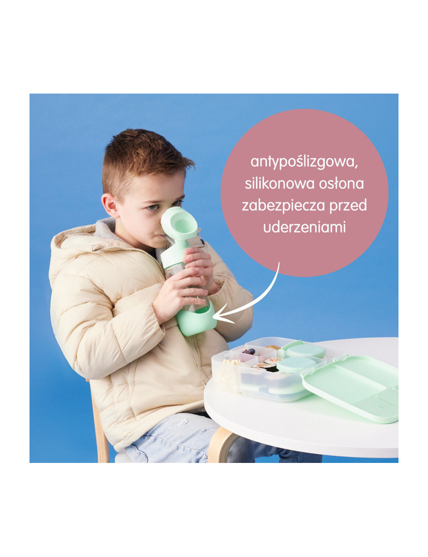 Butelka tritanowa ze słomką 450 ml, Spearmint, b.box