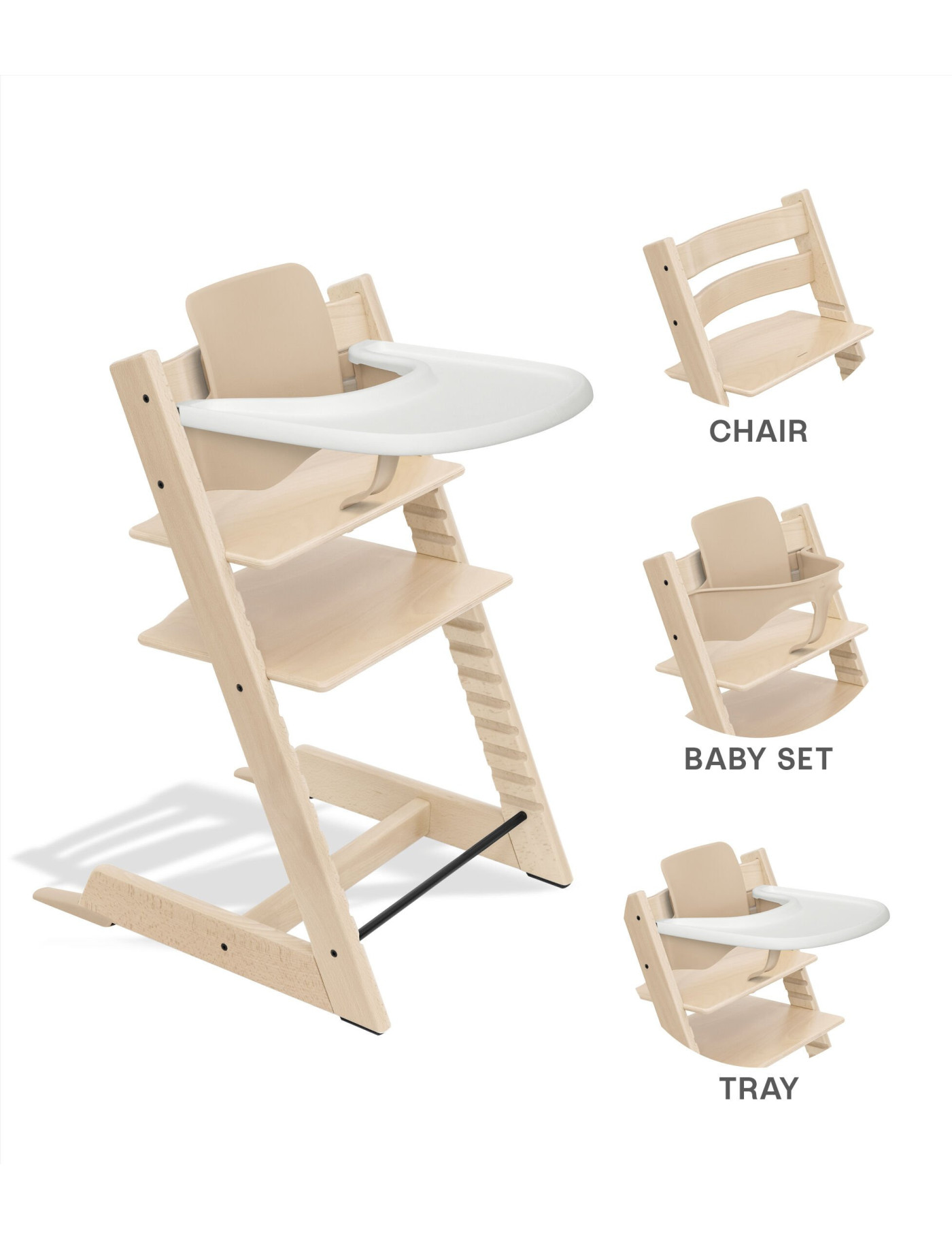Zestaw krzesła Tripp Trapp® + Stokke® Tray​ Natural