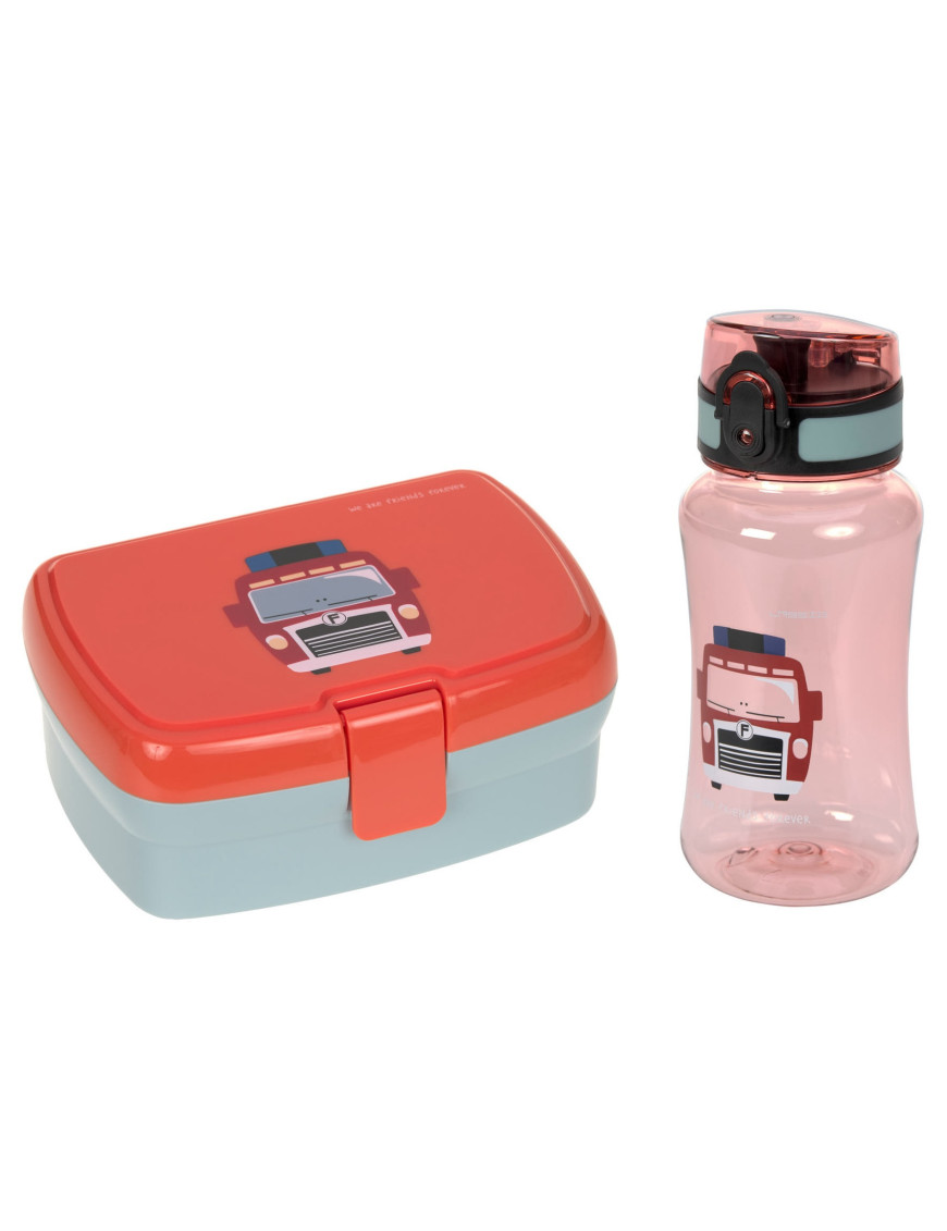 Lassig Zestaw na lunch Lunchbox + Tritanowa butelka - bidon 460 ml Tiny Drivers Wóz strażacki Lassig Zestaw na lunch Lunchbox + Tritanowa butelka - bidon 460 ml Tiny Drivers Wóz strażacki