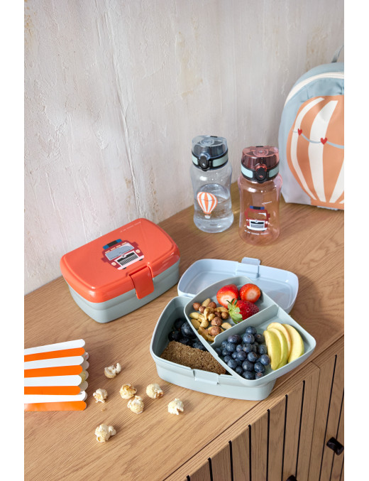 Lassig Zestaw na lunch Lunchbox + Tritanowa butelka - bidon 460 ml Tiny Drivers Wóz strażacki