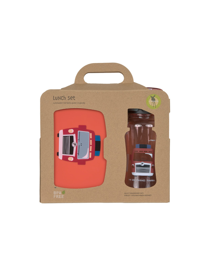 Lassig Zestaw na lunch Lunchbox + Tritanowa butelka - bidon 460 ml Tiny Drivers Wóz strażacki Lassig Zestaw na lunch Lunchbox + Tritanowa butelka - bidon 460 ml Tiny Drivers Wóz strażacki