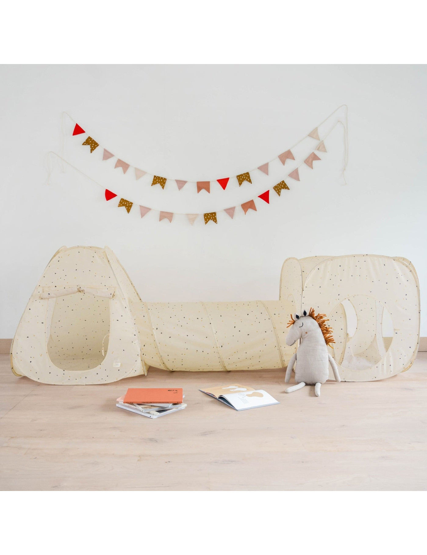 Namiot z tunelem Terrazzo Beige | 3 Sprouts