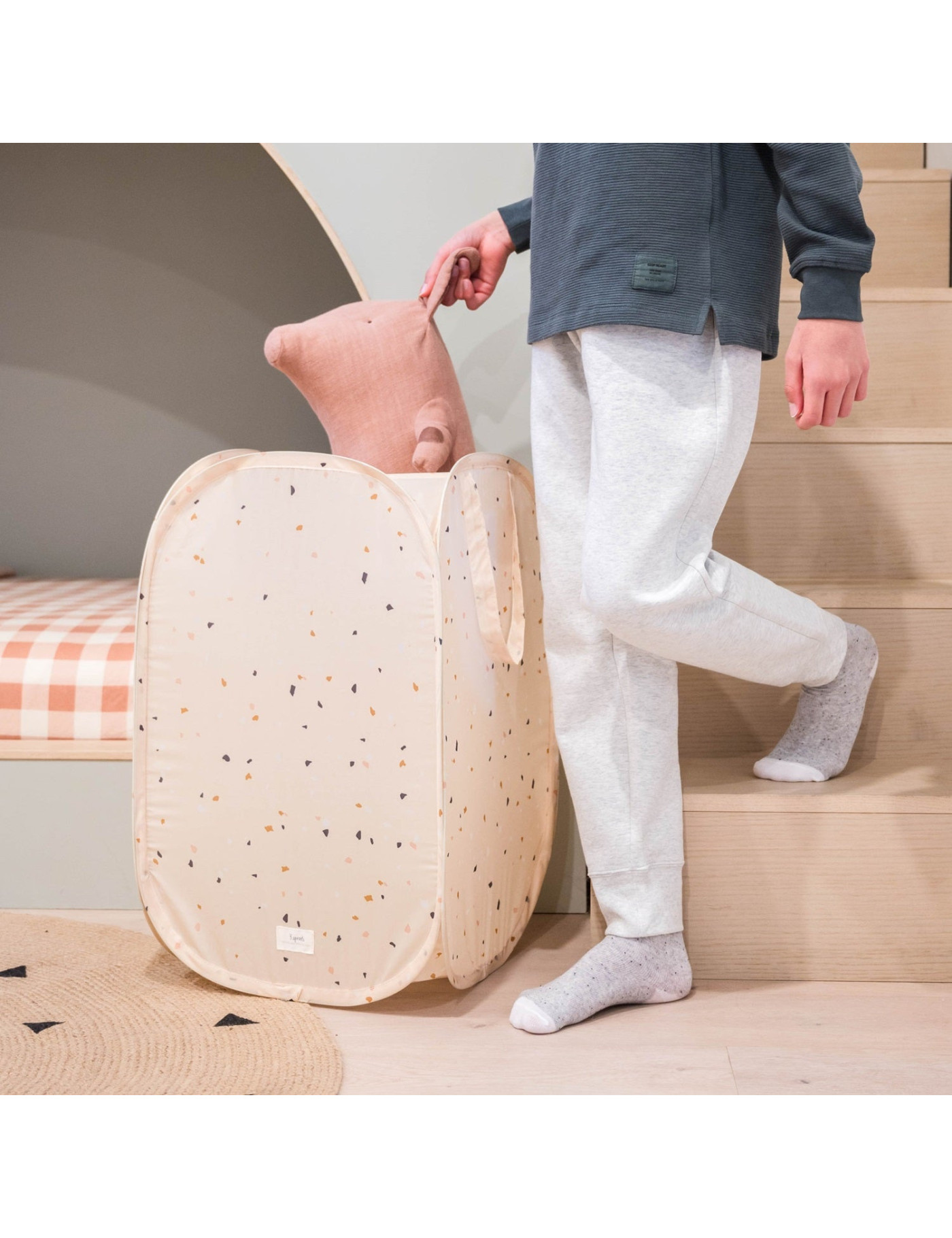 Składany kosz na pranie Pop-Up – Terrazzo Beige 3Sprouts