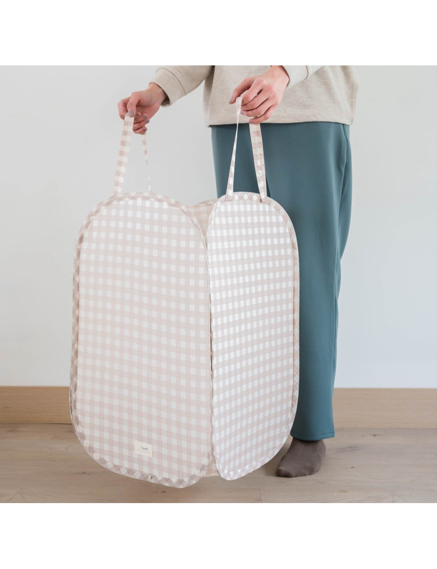 Składany kosz na pranie Pop-Up – Gingham Beige 3Sprouts