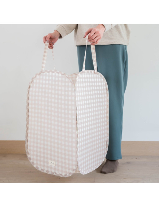 Składany kosz na pranie Pop-Up – Gingham Beige 3Sprouts