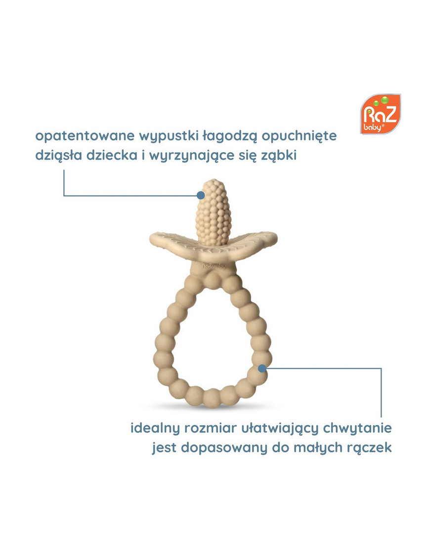 Gryzak silikonowy Soczysta Malina Plus kremowy, RazBaby