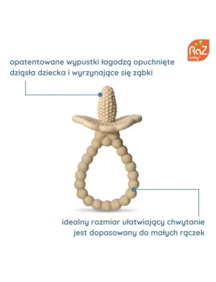 Gryzak silikonowy Soczysta Malina Plus, karmelowy, RazBaby