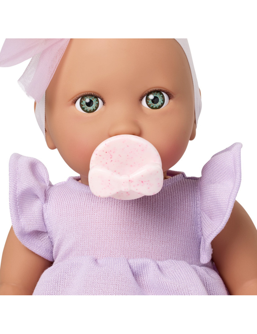 Lalka NIEMOWLĘ ze smoczkiem, w sukience i opasce Lullababy Lalka NIEMOWLĘ ze smoczkiem, w sukience i opasce Lullababy