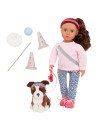 Lalka NATALIA 46cm – z PIESKIEM rasy Border Collie i akcesoriami do treningu Our Generation