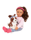 Lalka NATALIA 46cm – z PIESKIEM rasy Border Collie i akcesoriami do treningu Our Generation