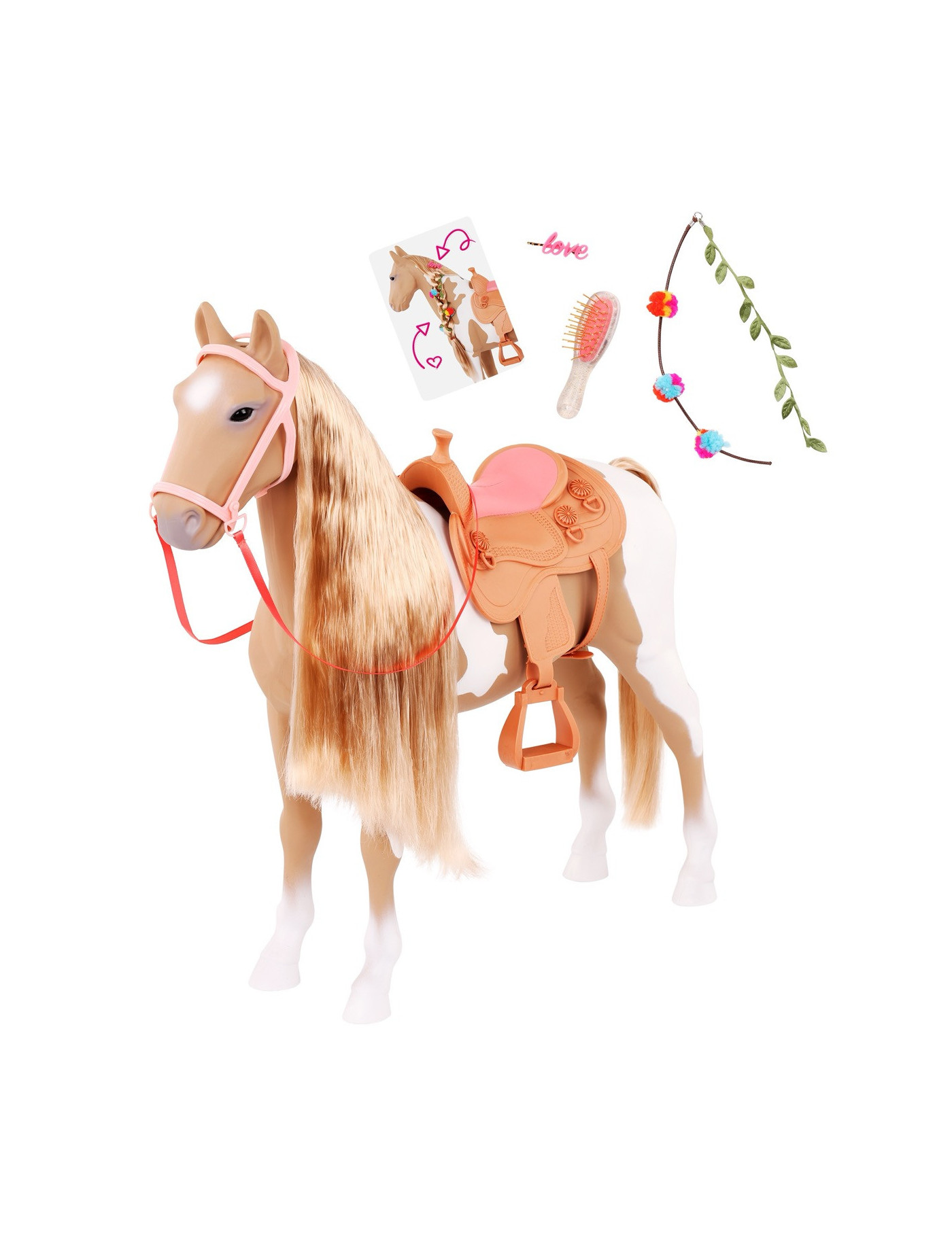 Duży koń do czesania 50 cm PALOMINO z akcesoriami  Our Generation