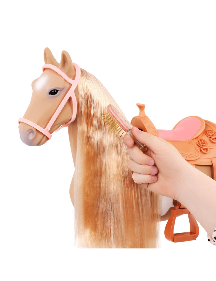 Duży koń do czesania 50 cm PALOMINO z akcesoriami  Our Generation