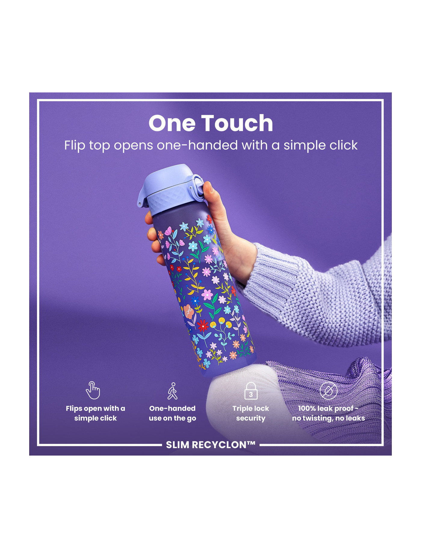 Butelka bidon ION8 BPA Delicate Floral 500 ml Butelka bidon ION8 BPA Delicate Floral 500 ml