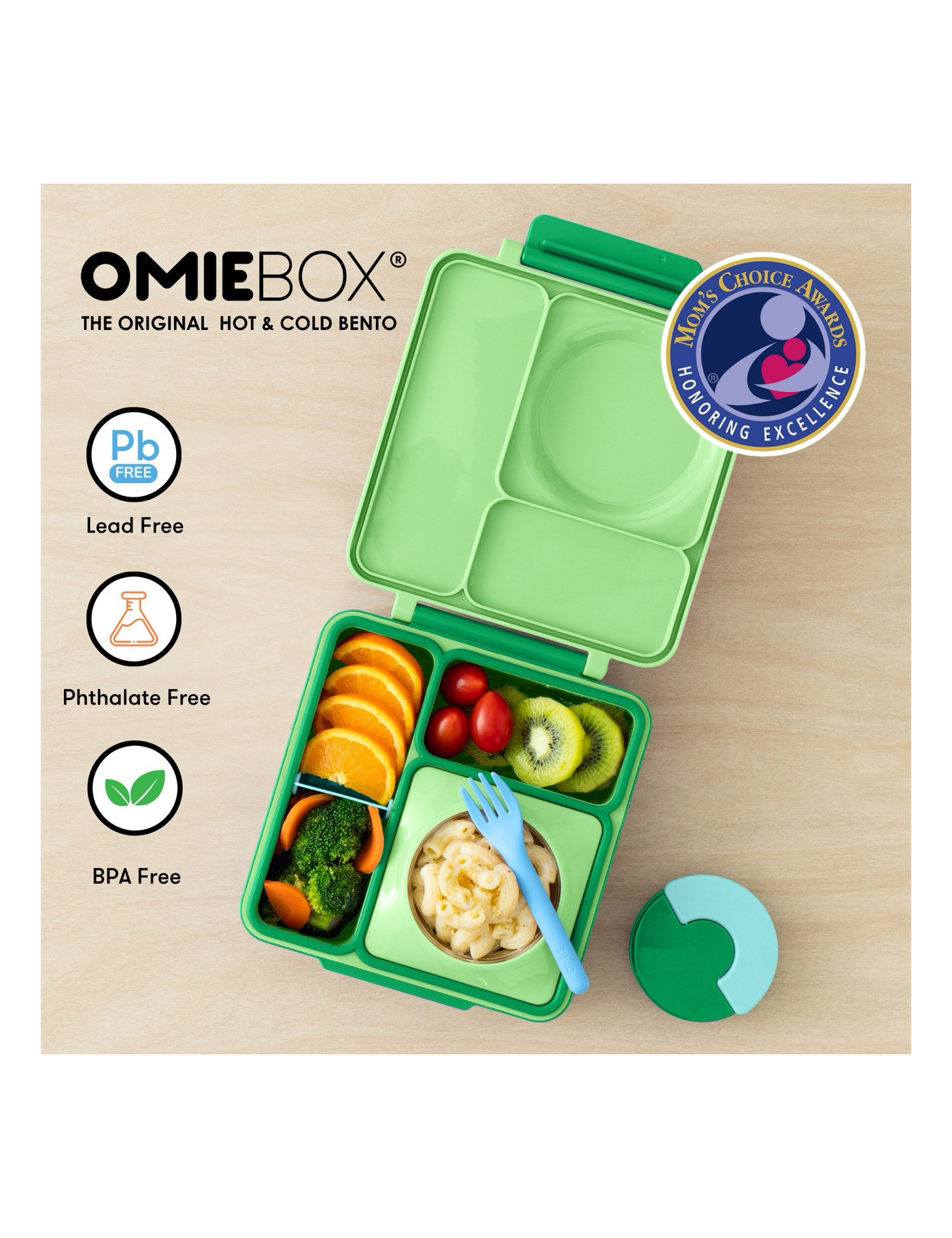 OMIE OMIEBOX lunch box z termosem, Apple Green