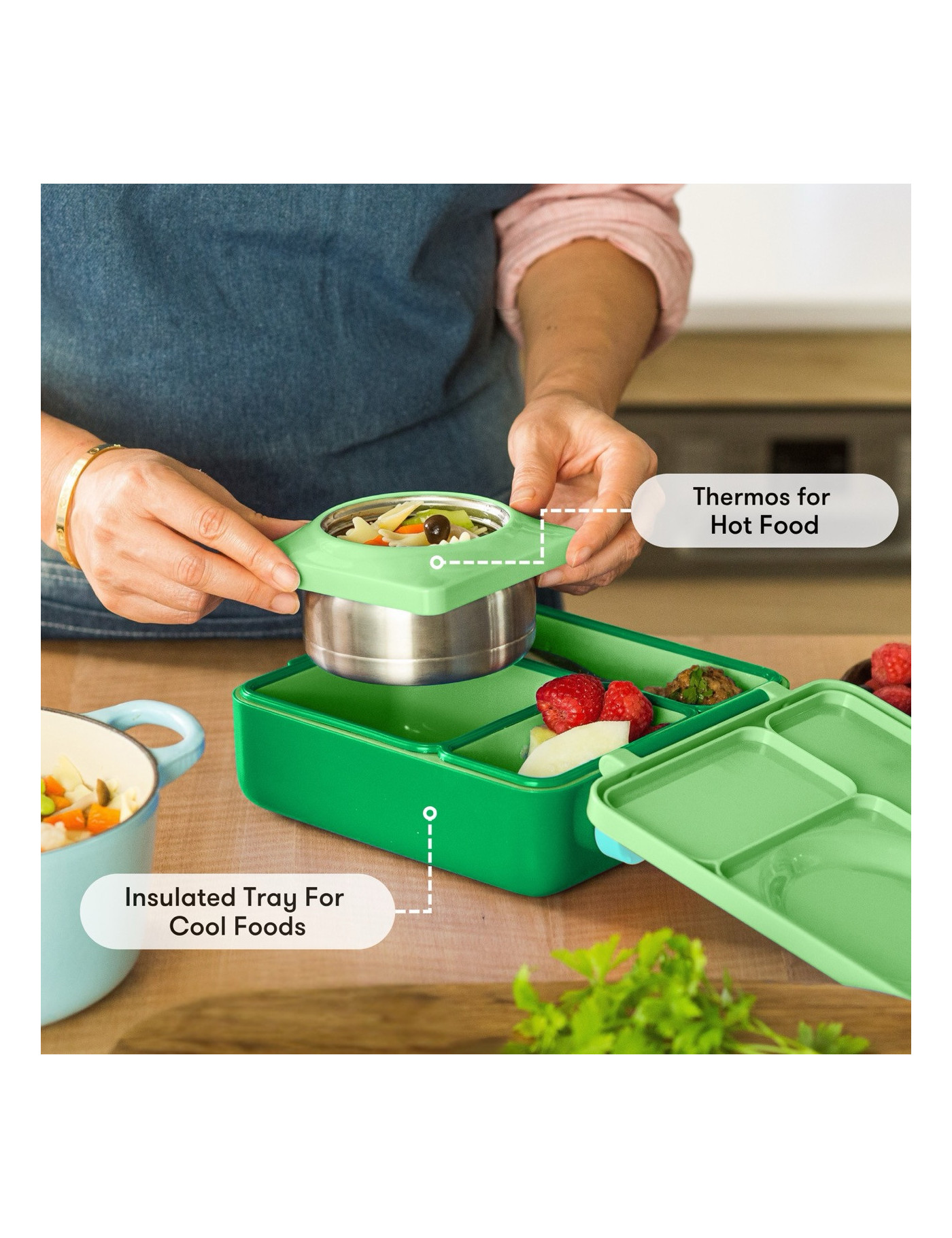 OMIE OMIEBOX lunch box z termosem, Apple Green