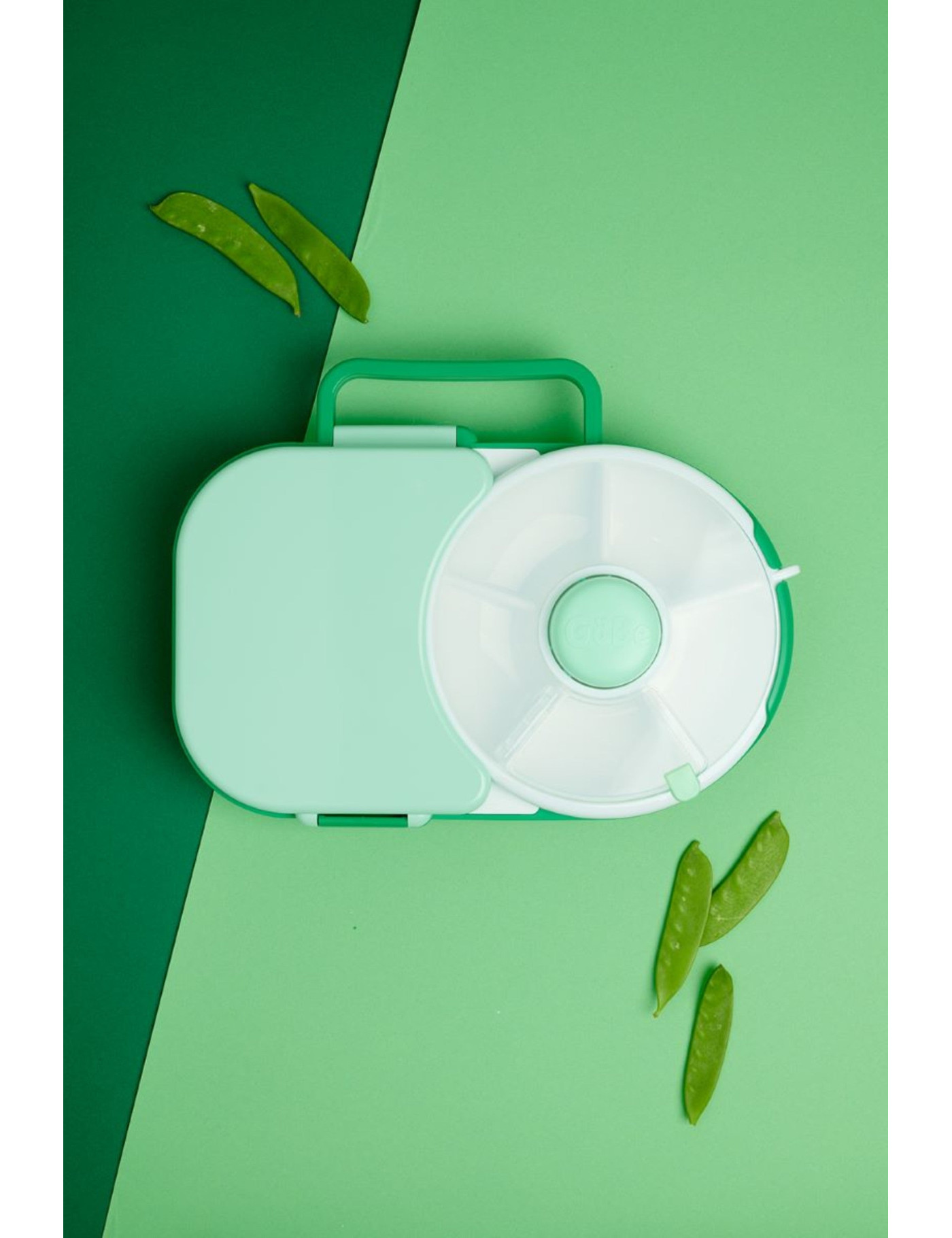 Śniadaniówka dla dzieci Lunchbox Snack Spinner 2w1 Gobe - Sage Green