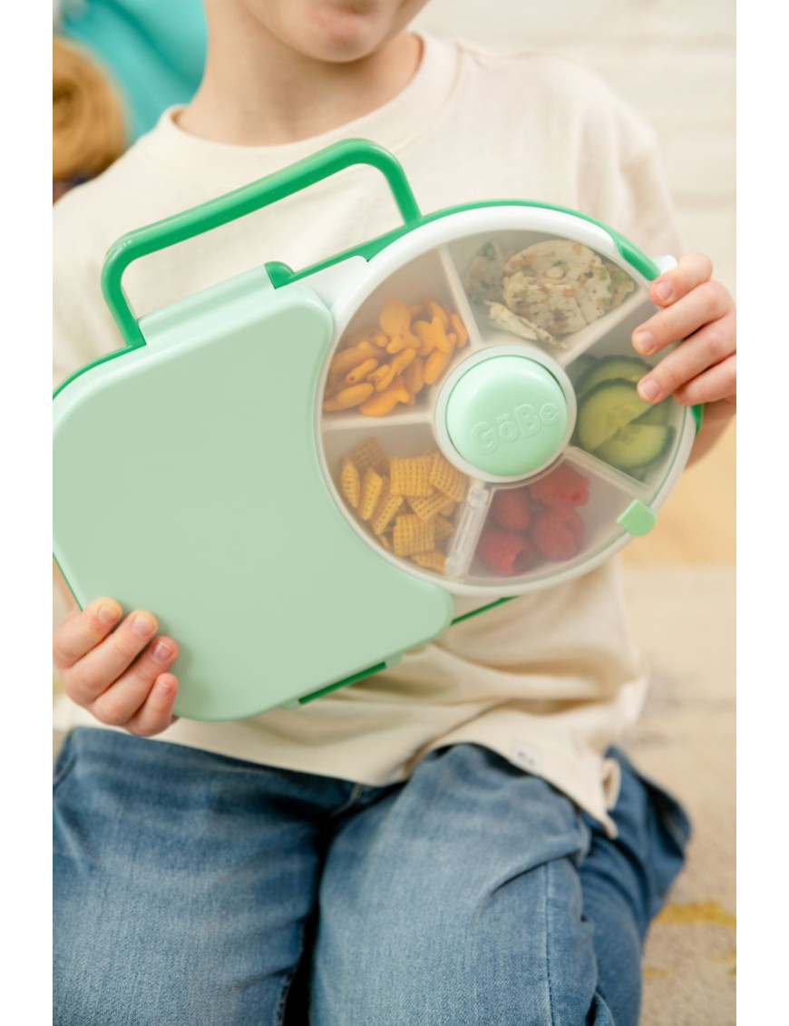 Śniadaniówka dla dzieci Lunchbox Snack Spinner 2w1 Gobe - Sage Green