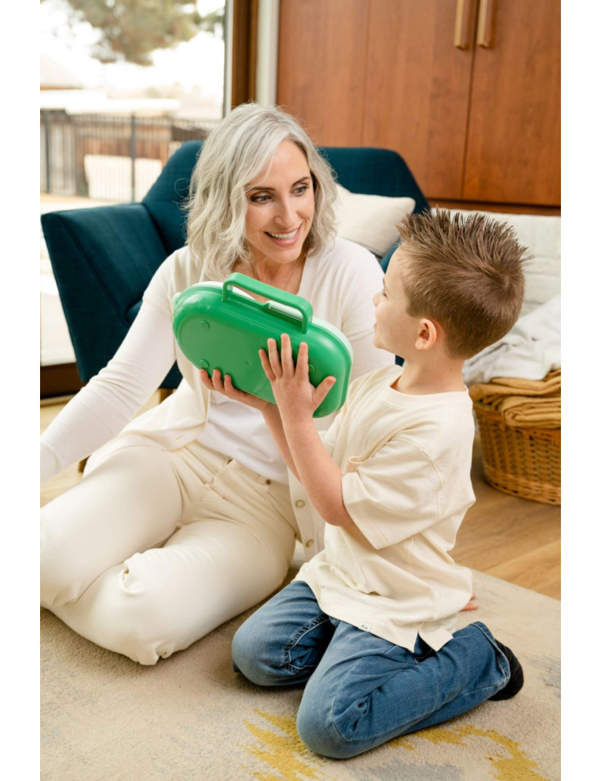 Śniadaniówka dla dzieci Lunchbox Snack Spinner 2w1 Gobe - Sage Green