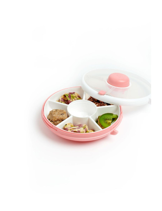GoBe Pojemnik na przekąski Snack Spinner Coral Pink