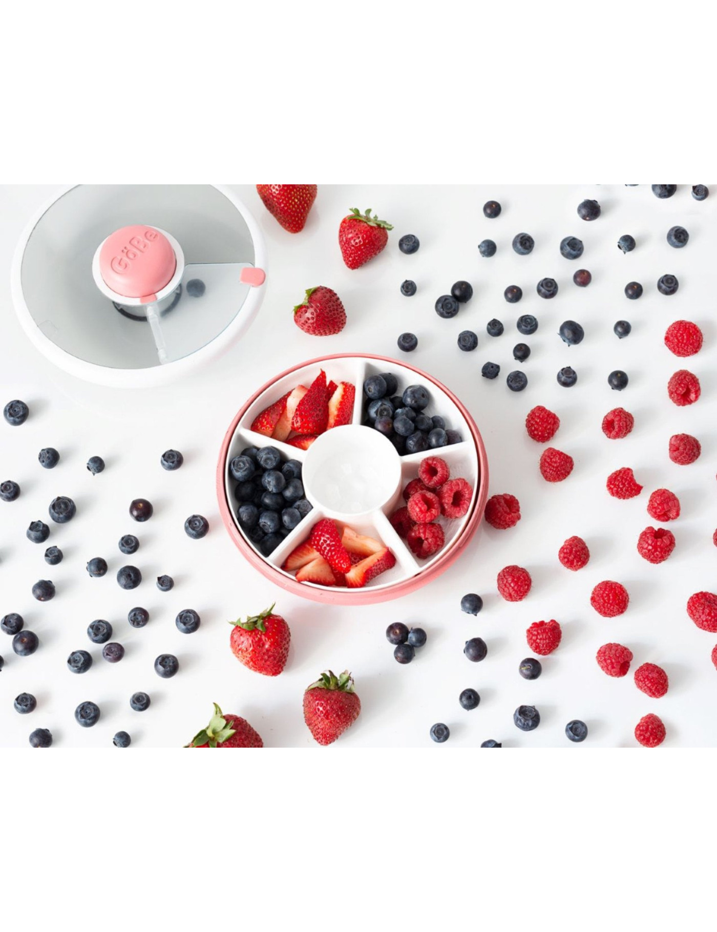 GoBe Pojemnik na przekąski Snack Spinner Coral Pink