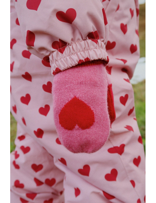 Rękawiczki wełniane Collette Vanter Pink Hearts, Konges Sløjd