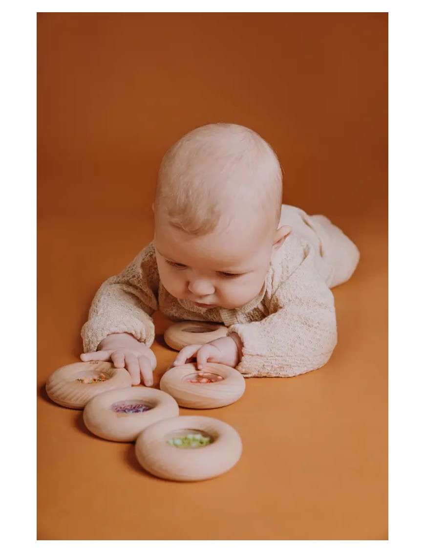 Petit Boum, Drewniana grzechotka sensoryczna, Truskawka Petit Boum, Drewniana grzechotka sensoryczna, Truskawka