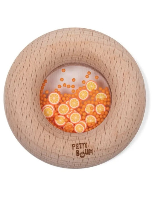 Petit Boum, Drewniana grzechotka sensoryczna, Pomarańcza