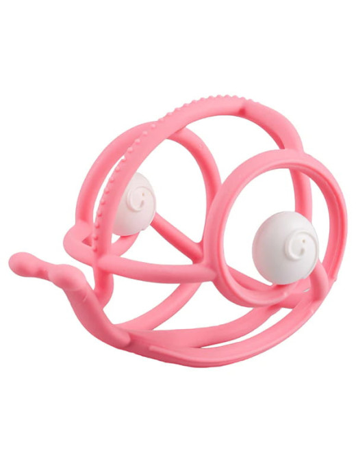 Mombella Gryzak z grzechotką Ślimak Pink