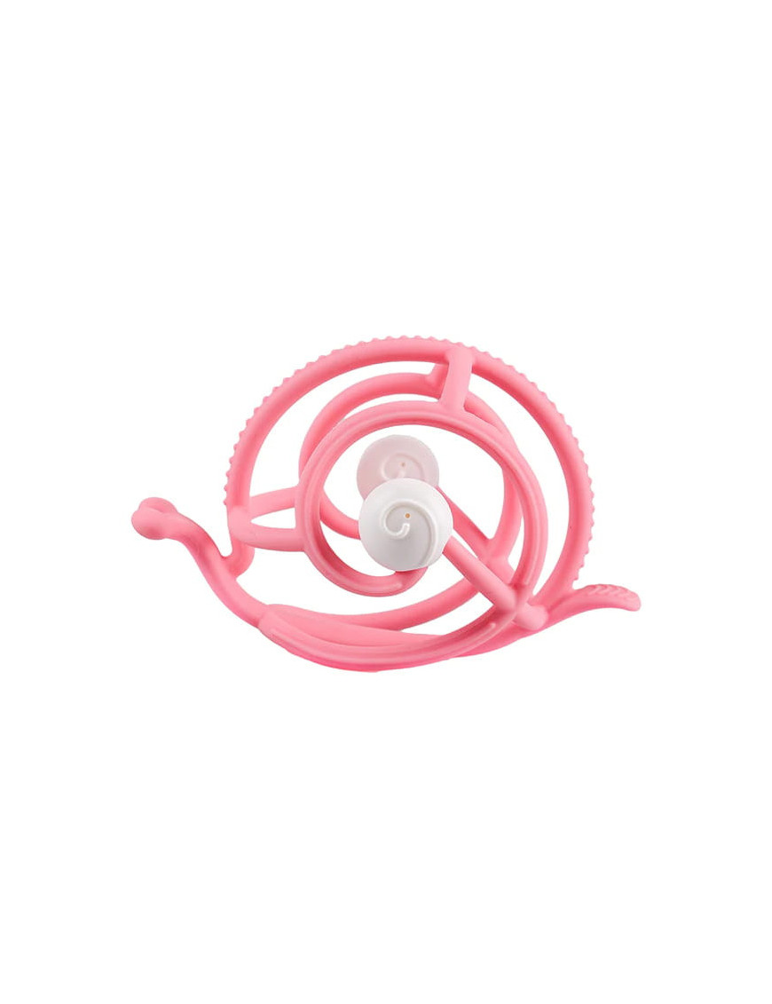 Mombella Gryzak z grzechotką Ślimak Pink