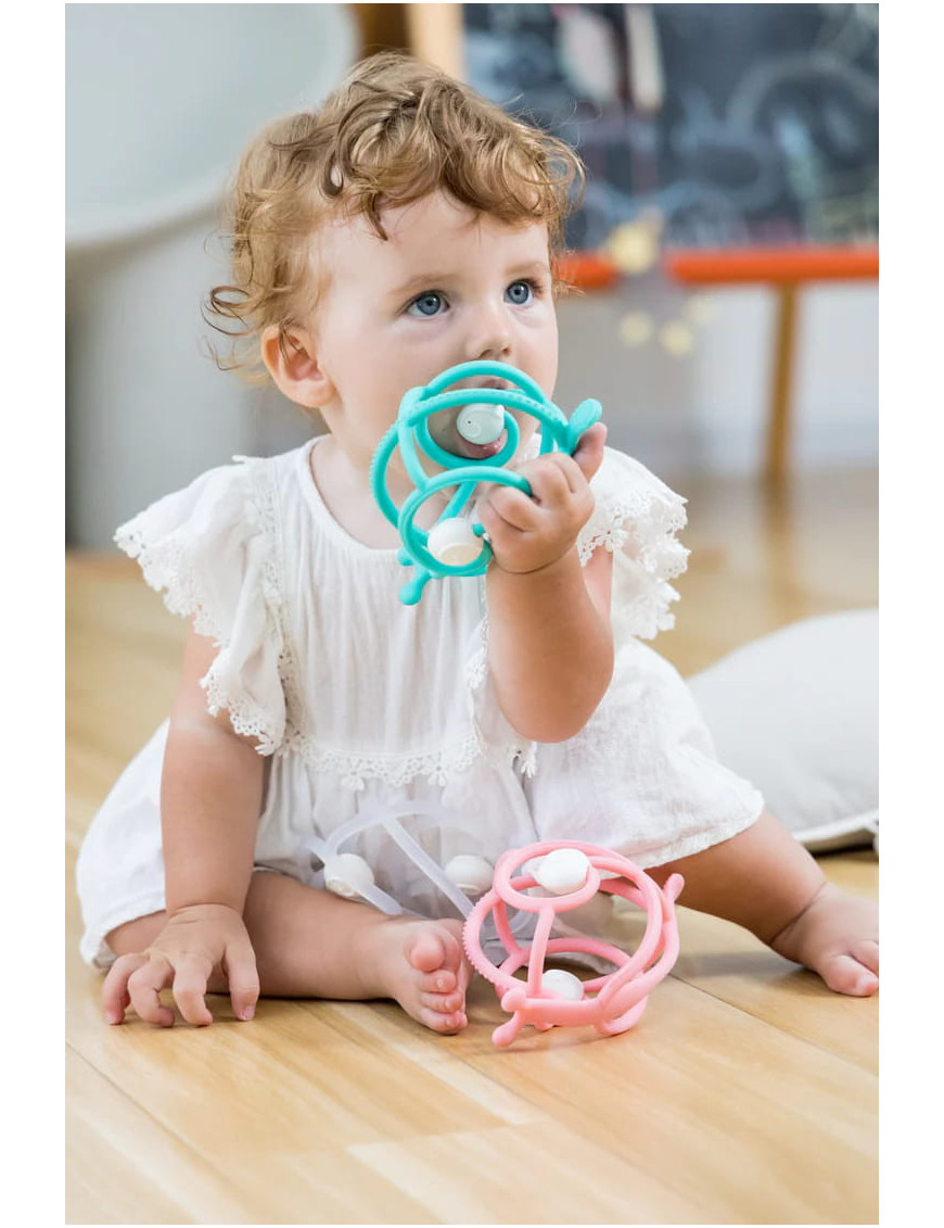 Mombella Gryzak z grzechotką Ślimak Pink