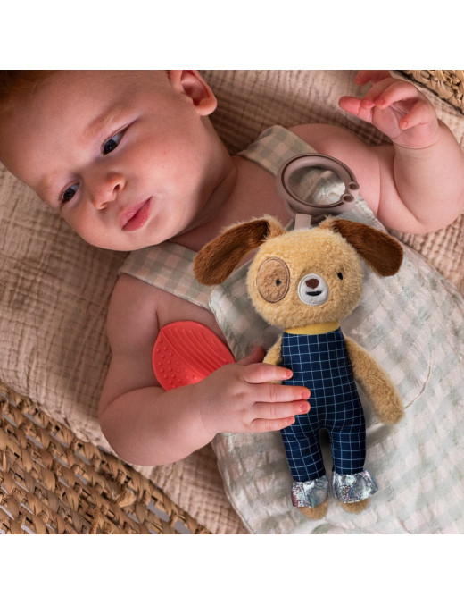 Taf Toys Pies Daniel – przytulanka i gryzak dla niemowląt 0m+ z funkcjami sensorycznymi